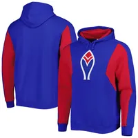 Mitchell & Ness Braves Colorblocked Fleece Pullover Hoodie - Men's