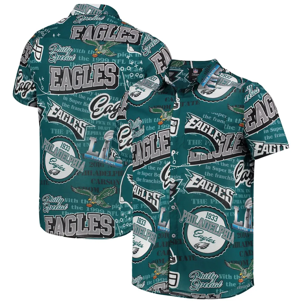 Forever Collectible Eagles Midnight Thematic Button-Up Shirt - Men's