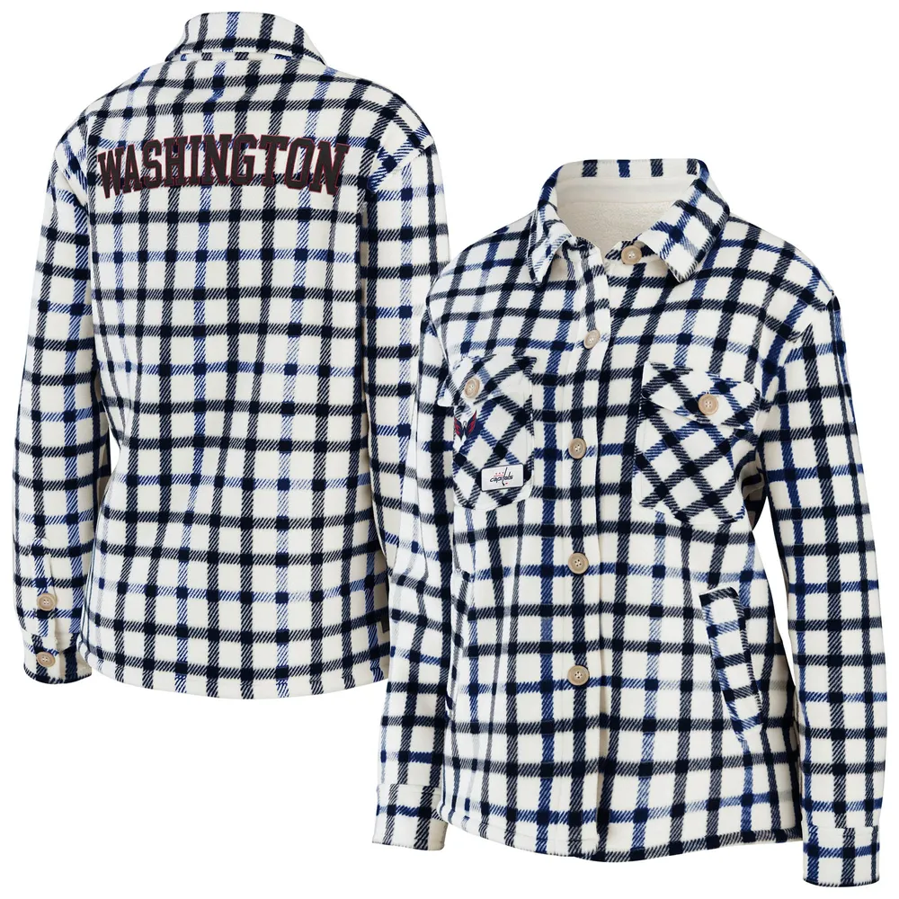 WEAR by Erin Andrews Capitals Plaid Button-Up Shirt Jacket - Women's