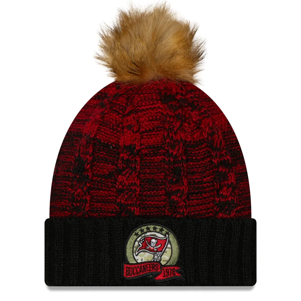 New Era Buccaneers 2022 Salute To Service Pom Knit Hat - Women's