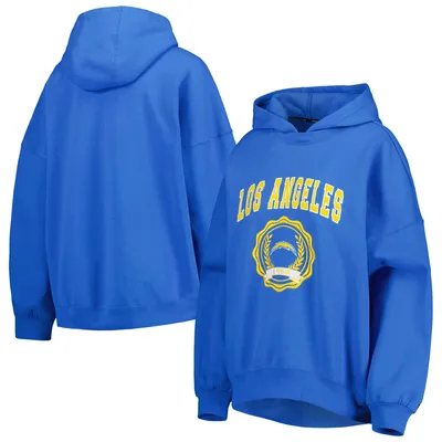 Women's Los Angeles Rams Antigua Black Wordmark Victory Full-Zip Hoodie