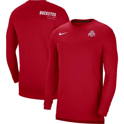 Nike Ohio State 2022 Coach Long Sleeve V-Neck T-Shirt - Men's