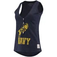 Original Retro Brand Navy Relaxed Henley Tank Top - Women's