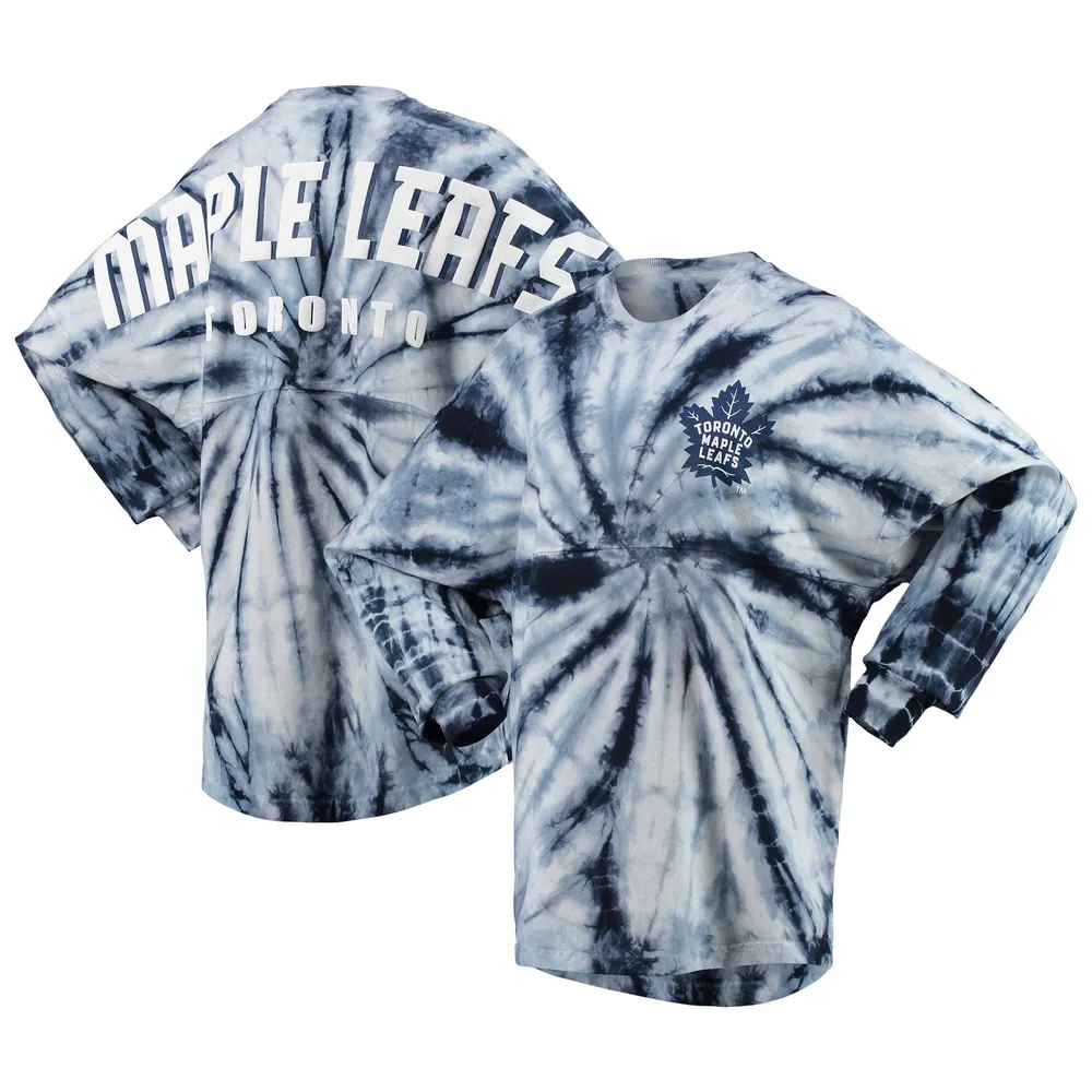 Spirit Jersey Maple Leafs Spiral Tie-Dye Long Sleeve T-Shirt - Women's