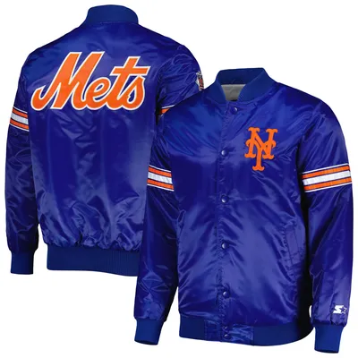 Varsity Satin Full-Snap New York Mets City Collection White Jacket -  Jackets Masters