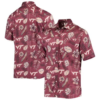 Wes & Willy Virginia Tech Vintage Floral Button-Up Shirt - Men's