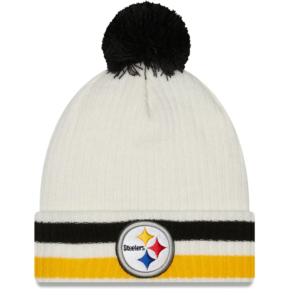 New Era Men's Black Pittsburgh Steelers Fisherman Skully Cuffed Knit Hat