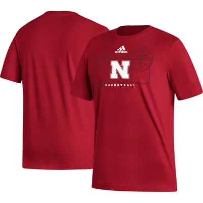 adidas Nebraska Basketball Court Fresh T-Shirt - Men's