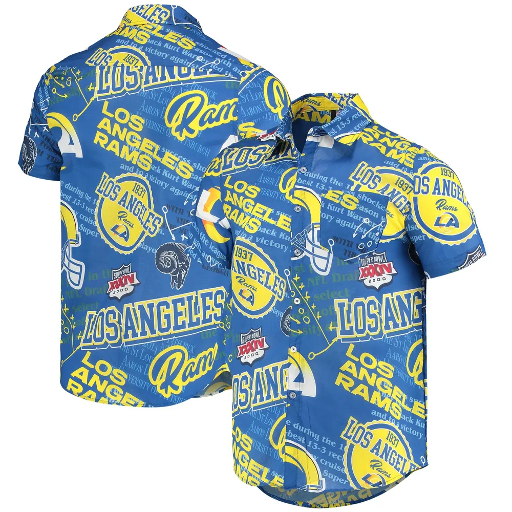 Forever Collectible Rams Thematic Button-Up Shirt - Men's