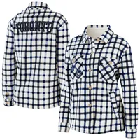 WEAR by Erin Andrews Maple Leafs Plaid Button-Up Shirt Jacket - Women's