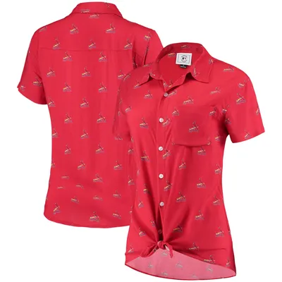 Forever Collectible Cardinals All Over Logos Button-Up Shirt - Women's