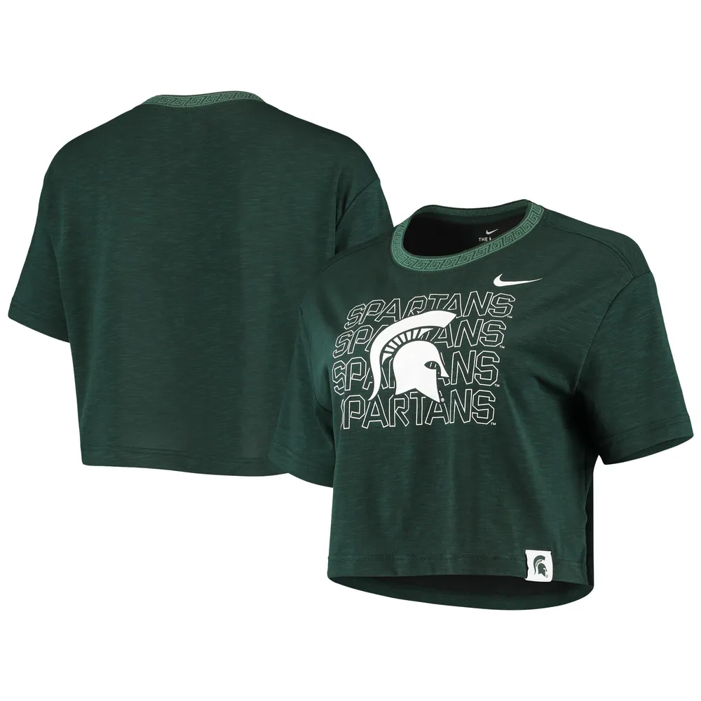 Nike Michigan State Slub Ringer Cropped T-Shirt - Women's