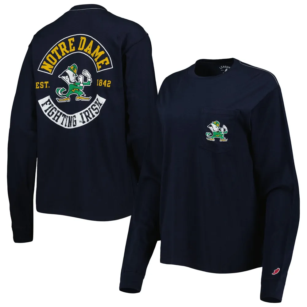 League Collegiate Wear Notre Dame Oversized Pocket Long Sleeve T-Shirt - Women's