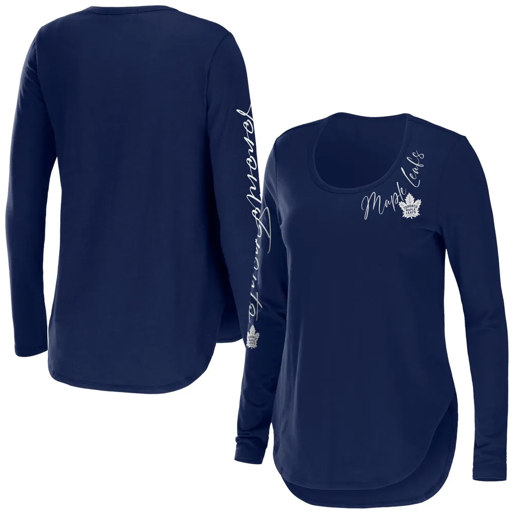 WEAR by Erin Andrews Maple Leafs Team Scoop Neck Long Sleeve T-Shirt - Women's