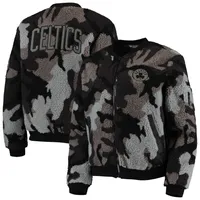 The Wild Collective Celtics Sherpa Full-Zip Bomber Jacket - Women's