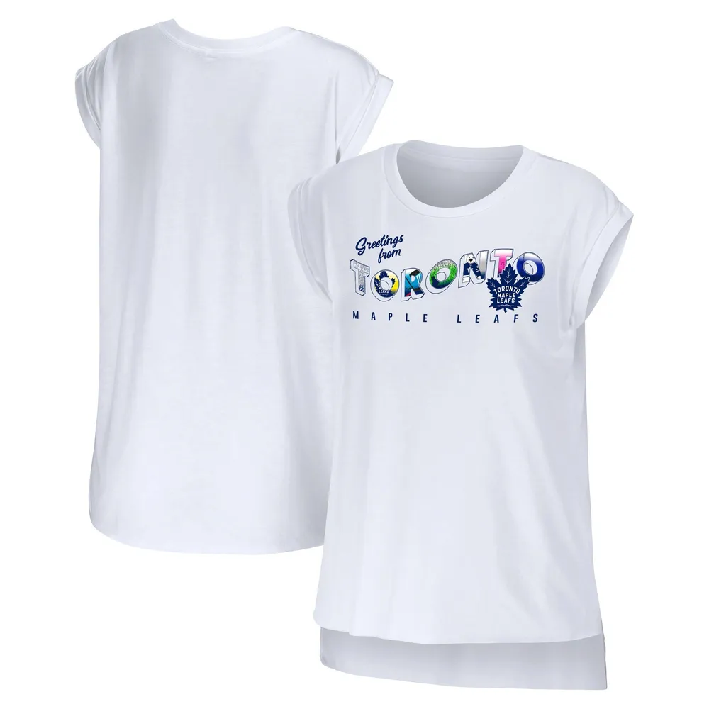 WEAR by Erin Andrews Maple Leafs Greetings From Muscle T-Shirt - Women's