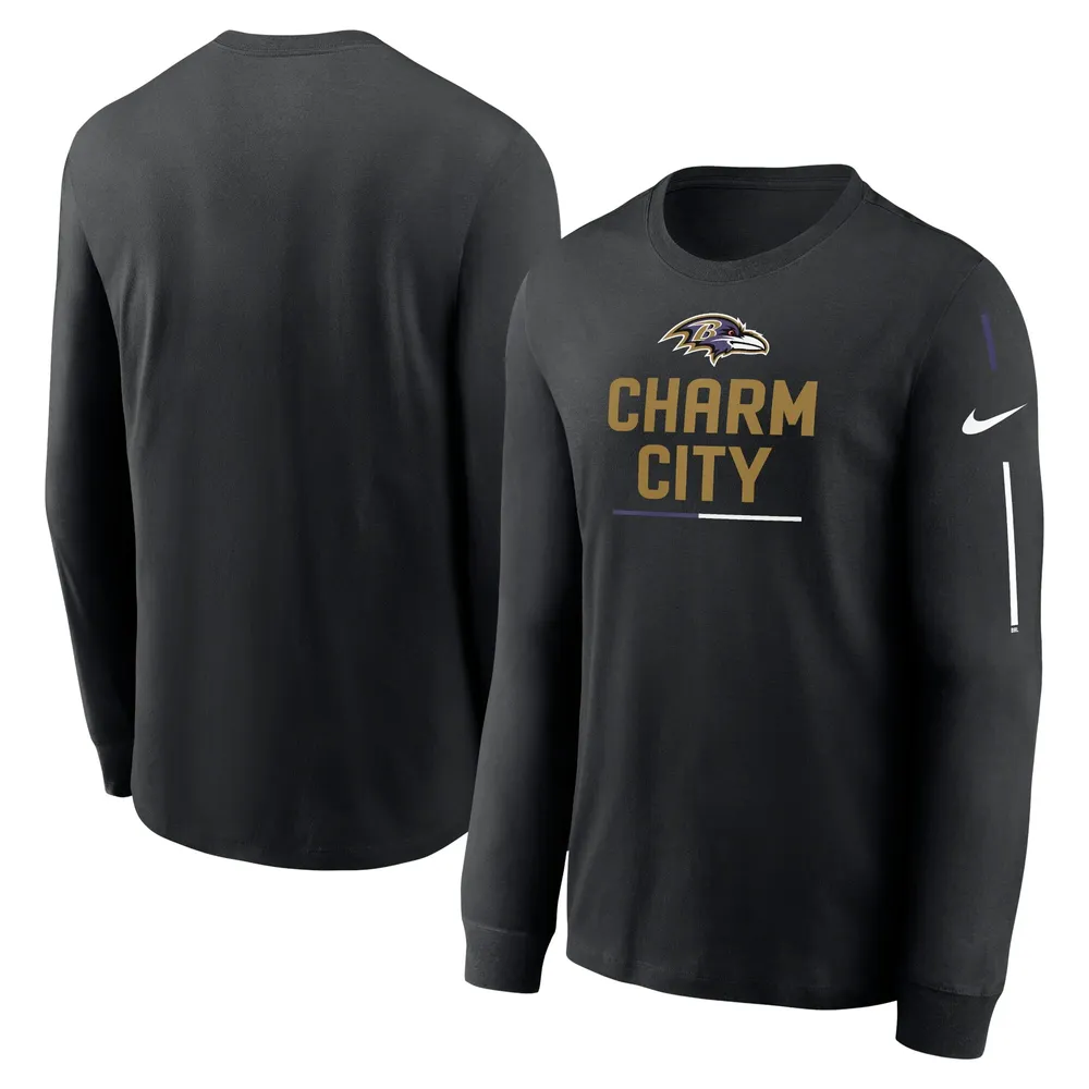 Nike Ravens Team Slogan Long Sleeve T-Shirt - Men's