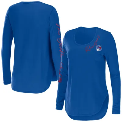 Chicago Cubs Fanatics Branded Women's Victory Script V-Neck Long Sleeve  T-Shirt - Royal