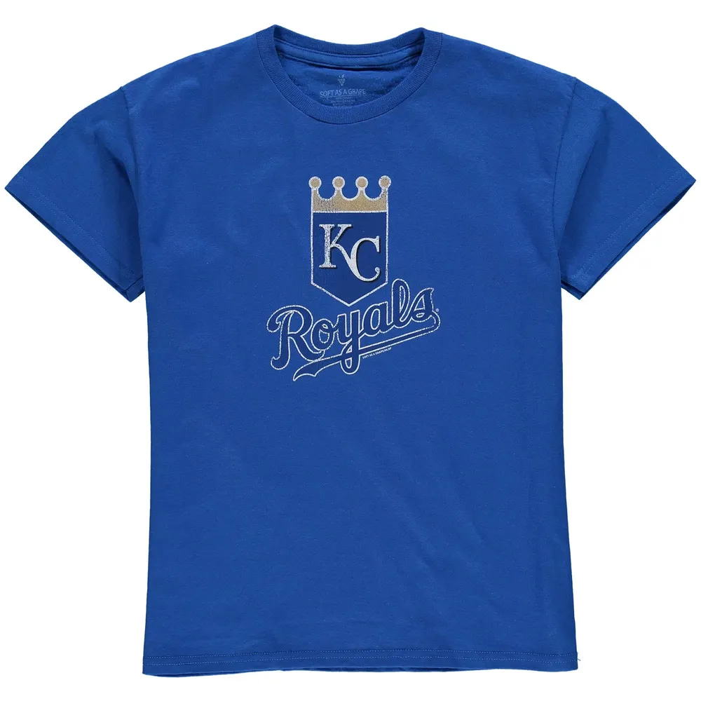 Soft As A Grape Youth Boys Kansas City Royals Distressed Logo T-shirt -  Gray