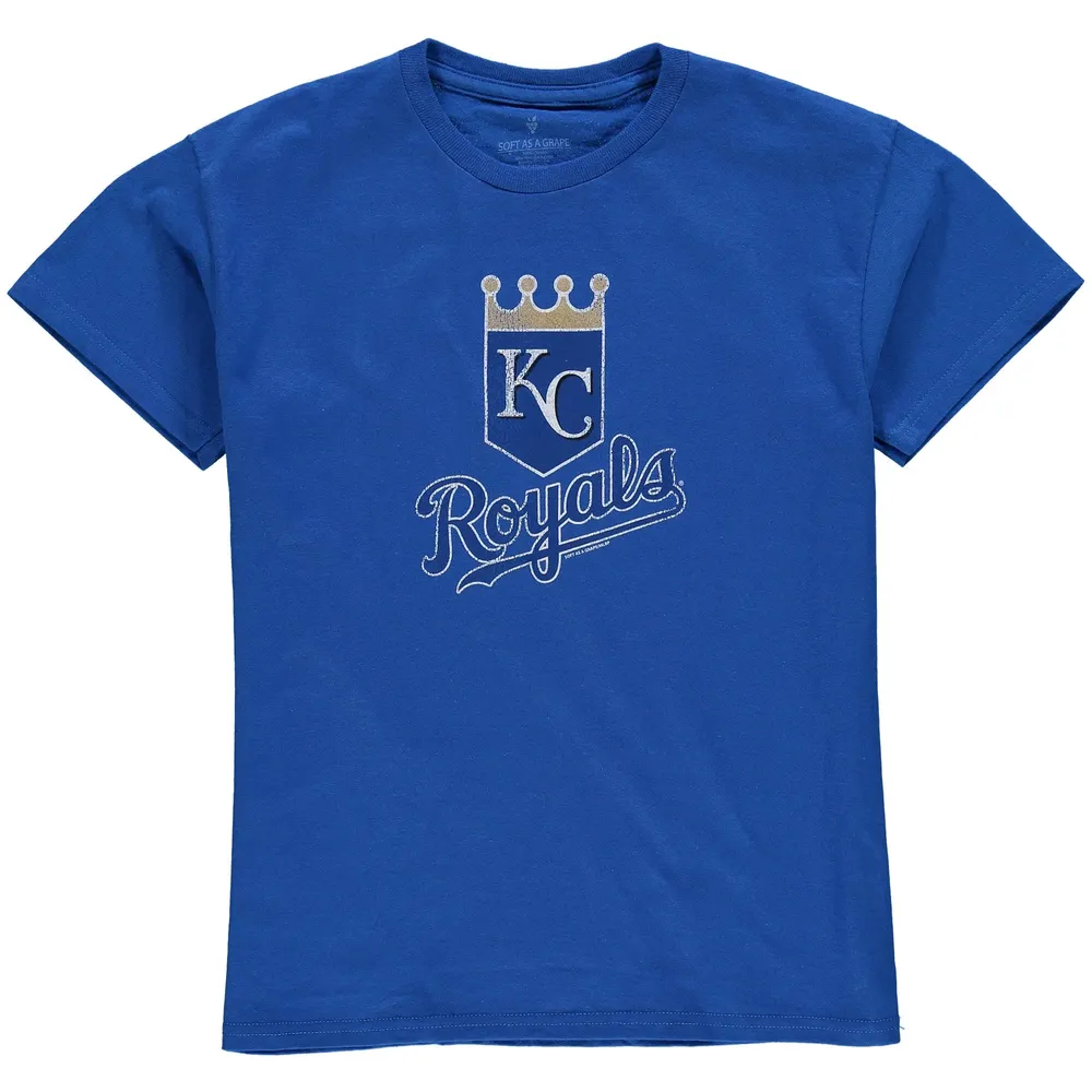 SOFT AS A GRAPE Kansas City Royals Youth Distressed Logo T-Shirt