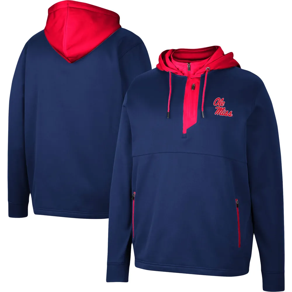 Colosseum Ole Miss Luge 3.0 Quarter-Zip Hoodie - Men's