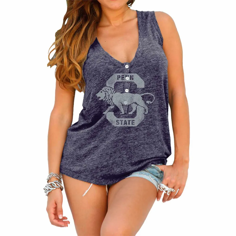 Original Retro Brand Penn State Relaxed Henley Tank Top - Women's