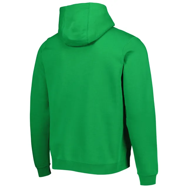 Men's Fanatics Branded Oatmeal/Kelly Green Philadelphia Eagles Throwback  Arch Colorblock Pullover Hoodie