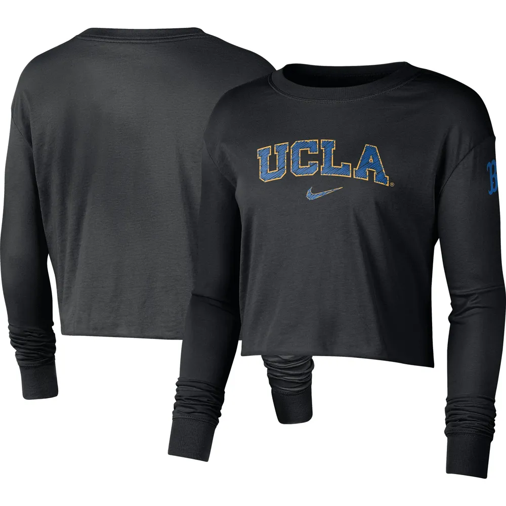 Nike UCLA 2-Hit Cropped Long Sleeve Logo T-Shirt - Women's