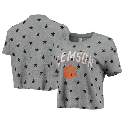 Alternative Apparel Clemson Headliner Stars Cropped T-Shirt - Women's