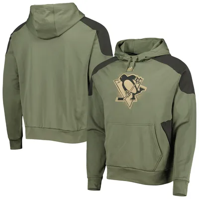 adidas Penguins Olive Primegreen Pullover Hoodie - Men's