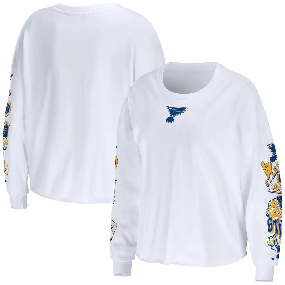 WEAR by Erin Andrews Blues Celebration Cropped Long Sleeve T-Shirt - Women's