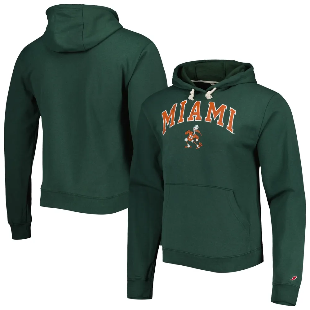 League Collegiate Wear Miami FL Arch Essential Pullover Hoodie - Men's