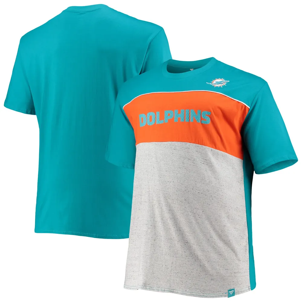 Fanatics Dolphins Big & Tall Color Block T-Shirt - Men's