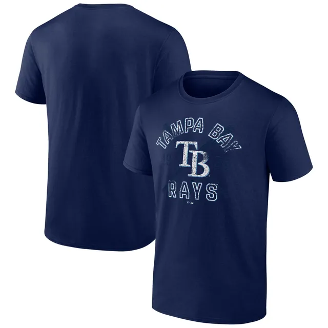 Men's Pro Standard Cream Tampa Bay Rays Cooperstown Collection Old English T-Shirt Size: Small