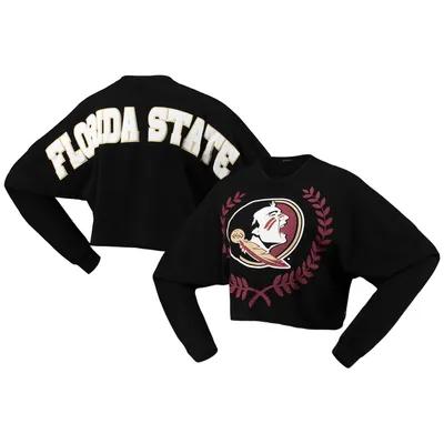 Spirit Jersey Florida State Laurels Crop Long Sleeve T-Shirt - Women's