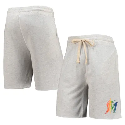 Concepts Sport Marlins Mainstream Logo Terry Shorts - Men's