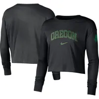 Nike Oregon 2-Hit Cropped Long Sleeve Logo T-Shirt - Women's