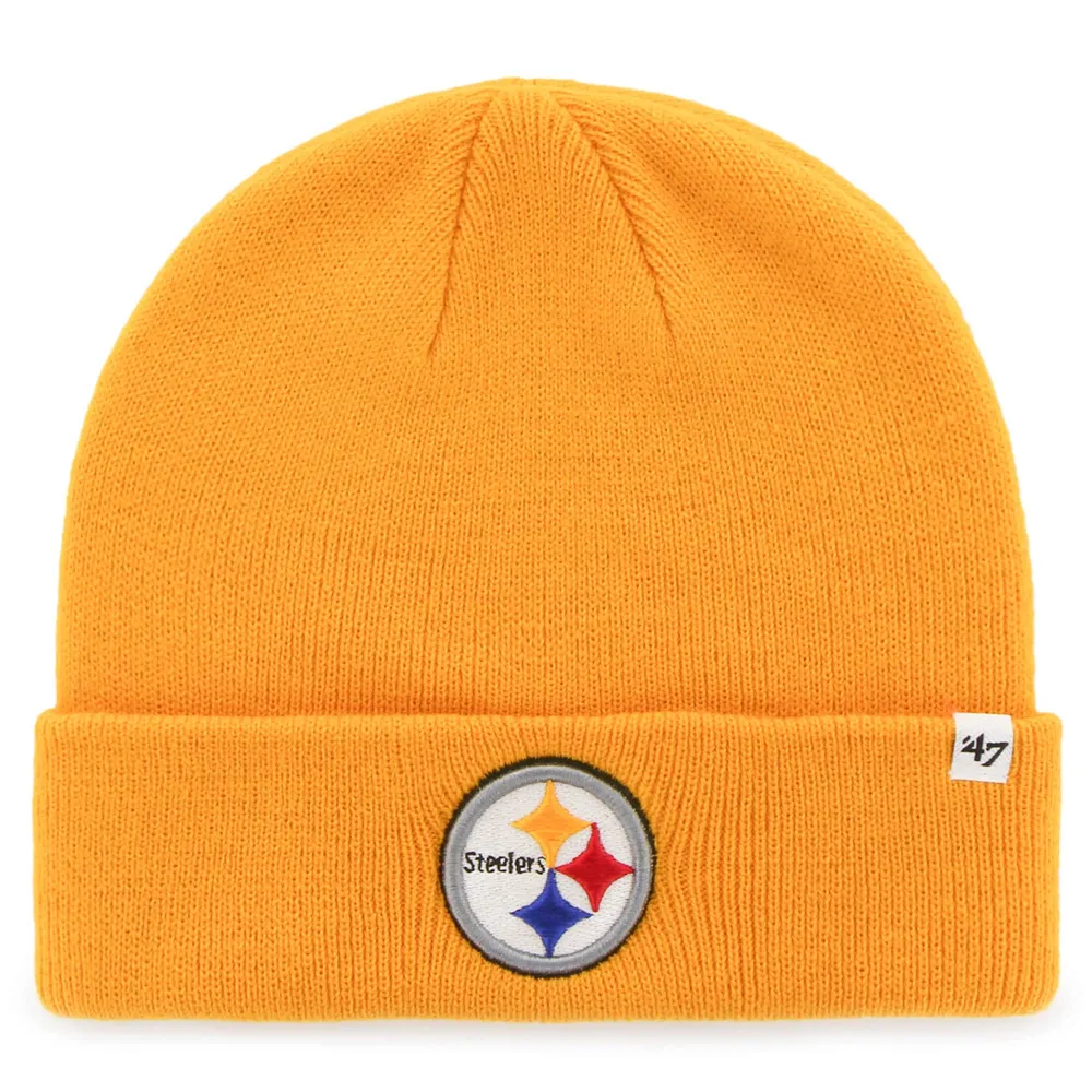 47 Brand Men's White Pittsburgh Steelers Secondary Basic Cuffed Knit Hat