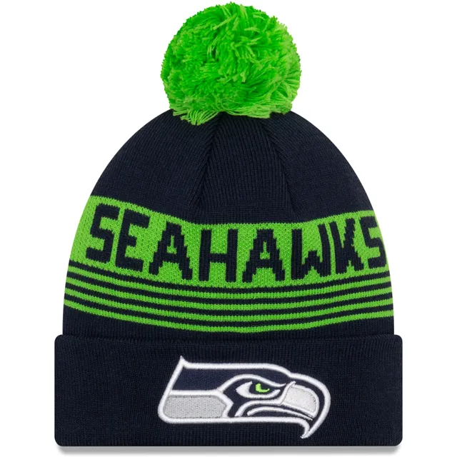 Seattle Seahawks New Era Reversible Cuffed Knit Hat - Neon Green