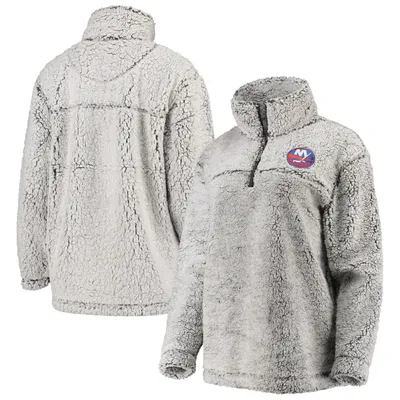 Women's Gray Cleveland Browns Sherpa Quarter-Zip Pullover Jacket