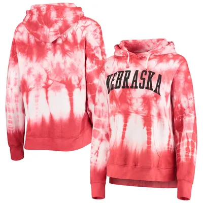 Pressbox Nebraska Campus Tie-Dye Pullover Hoodie - Women's