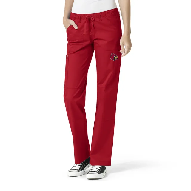 Women's Red Louisville Cardinals Straight Leg Scrub Cargo Scrub Pants