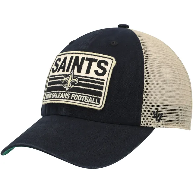 Mens New Orleans Saints '47 Brand Black Cleanup Adjustable Hat