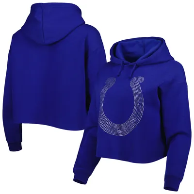 Cuce Colts Crystal Logo Cropped Pullover Hoodie - Women's