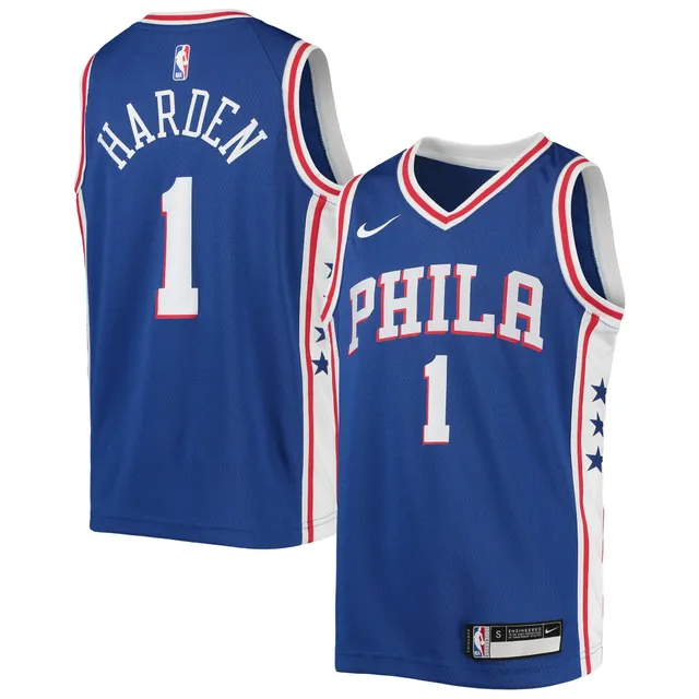 Nike Men's James Harden Philadelphia 76ers 2022 City Edition Swingman Jersey, White, Size: XS, Polyester