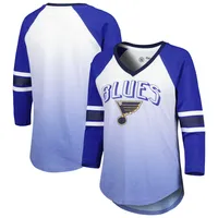 G-III Blues Lead Off Raglan 3/4-Sleeve V-Neck T-Shirt - Women's