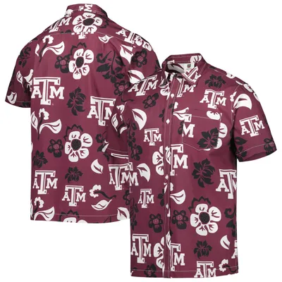 Wes & Willy Texas A&M Floral Button-Up Shirt - Men's