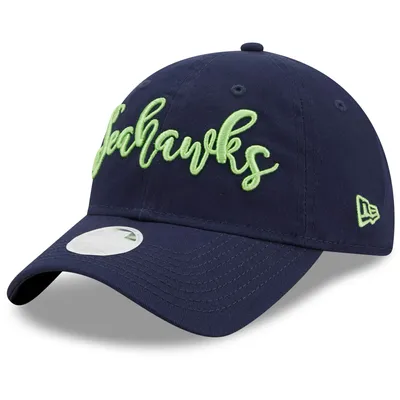 New Era Seahawks College Script 9TWENTY Adjustable Hat - Women's