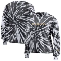 WEAR by Erin Andrews Saints Tie-Dye Cropped Long Sleeve T-Shirt - Women's