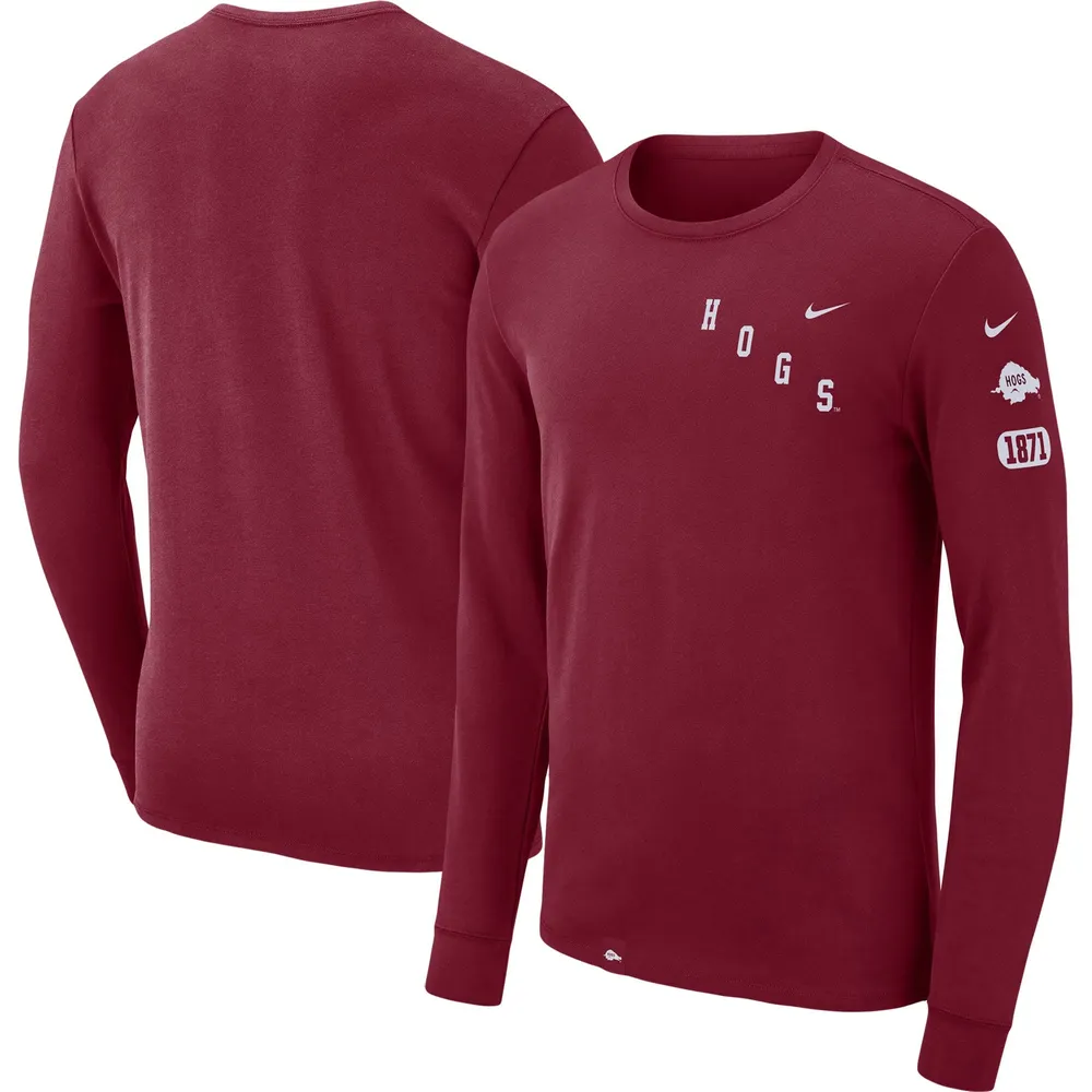 Nike Arkansas Repeat Logo 2-Hit Long Sleeve T-Shirt - Men's